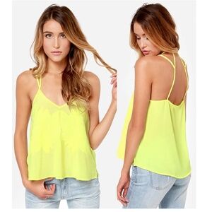 Lulu's (LUSH) Sheer Yellow Sleeveless Top Size S *NWOT*